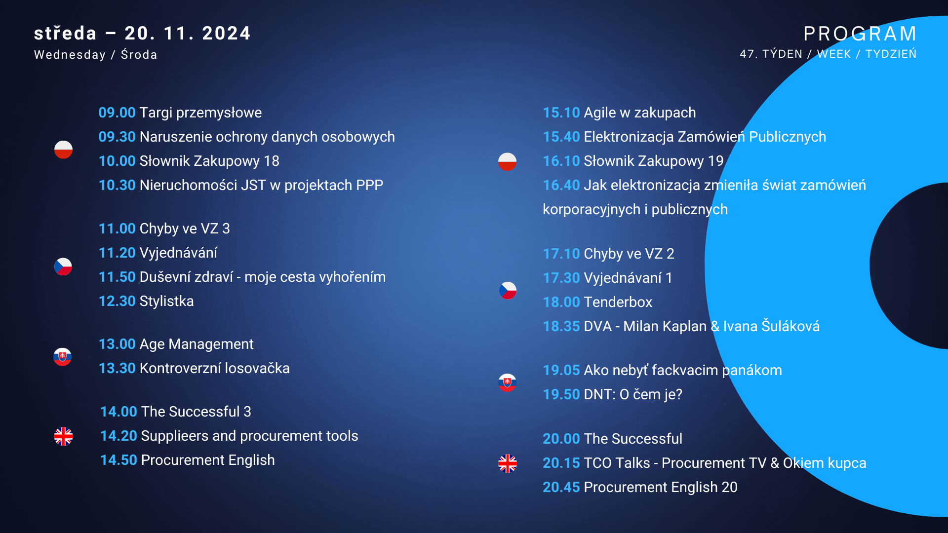 Středa program