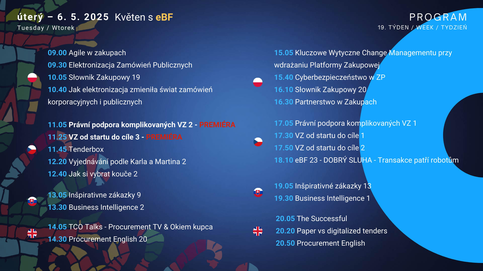 Úterý program