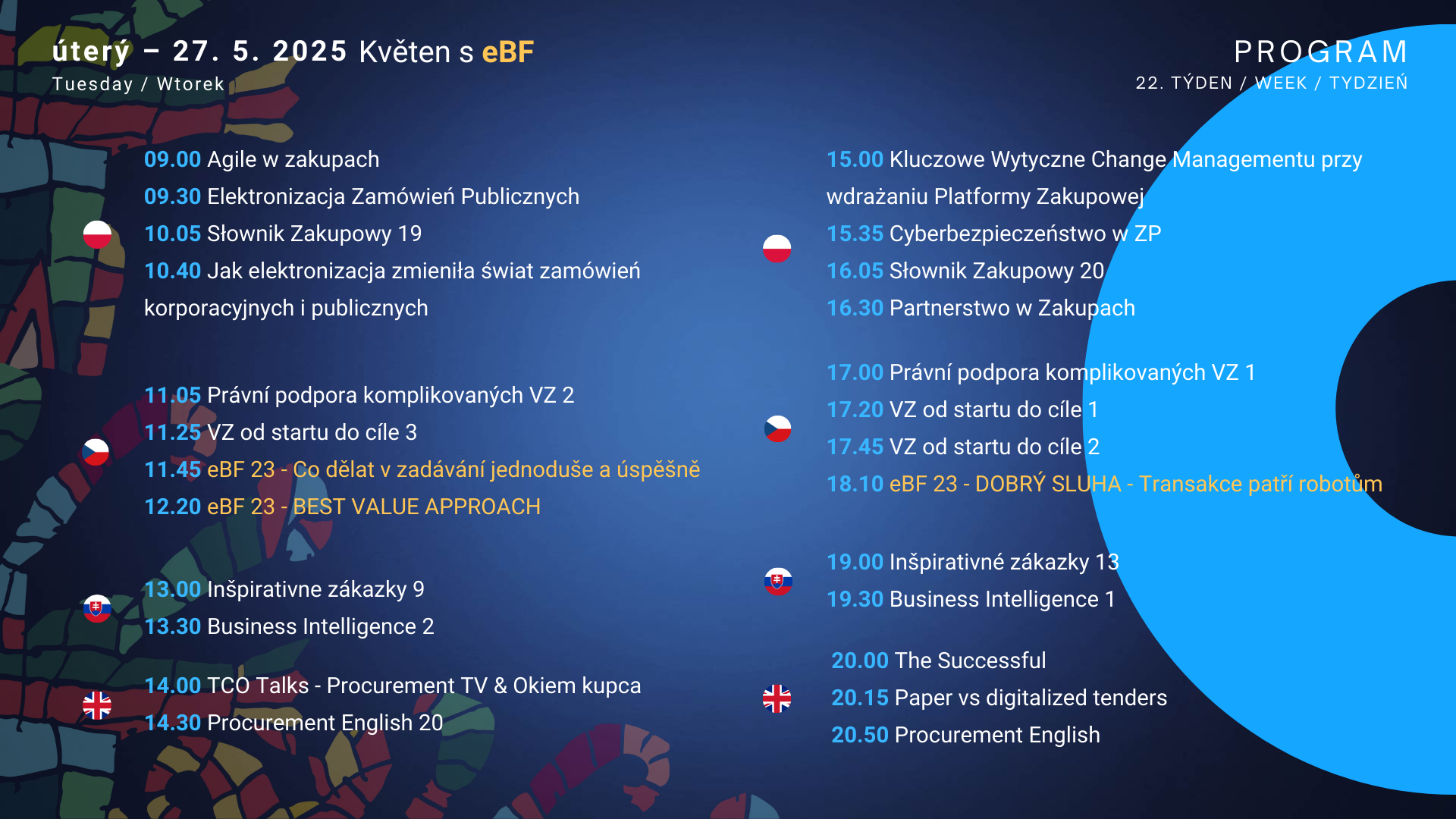 Úterý program