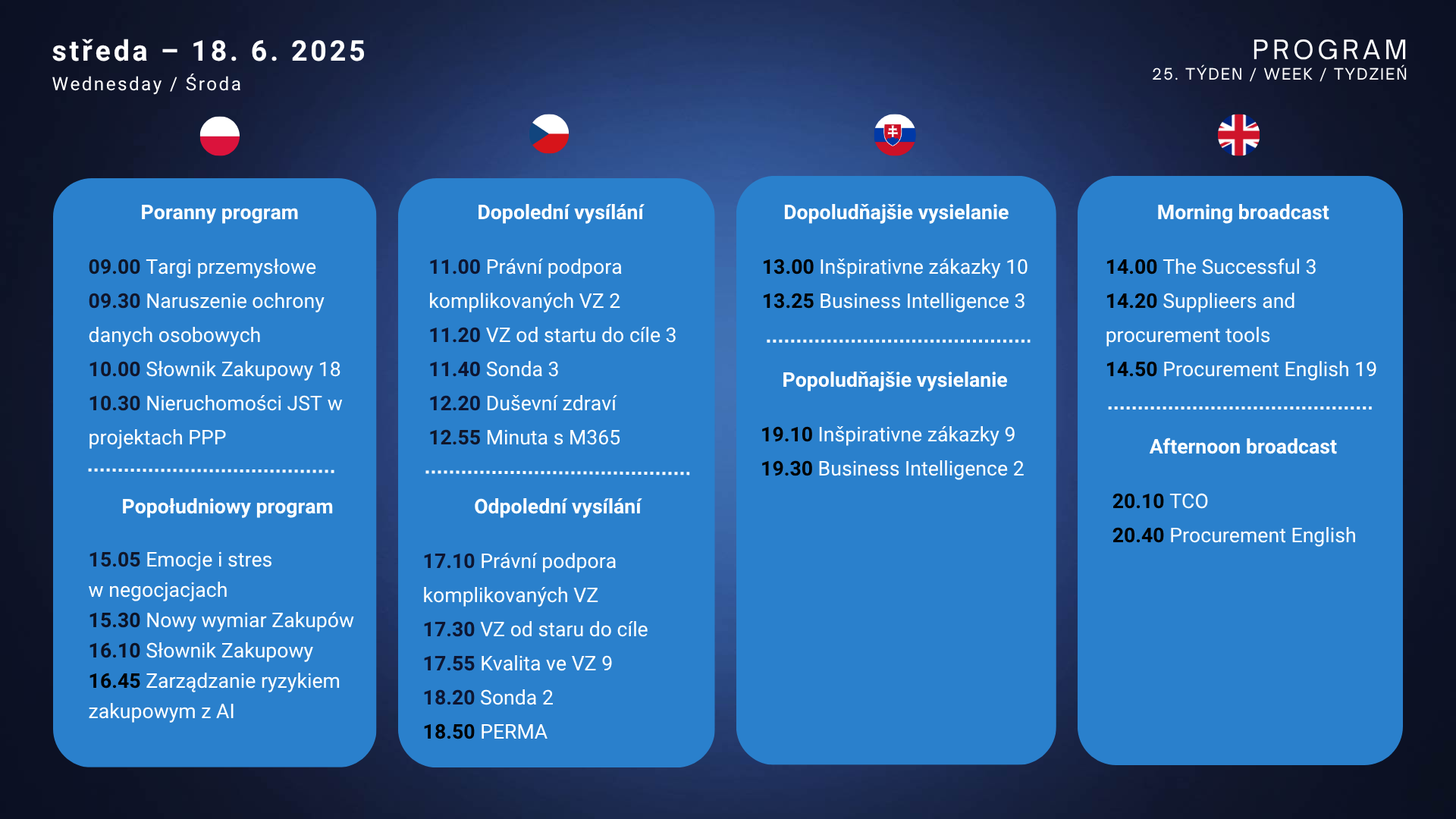 Středa program