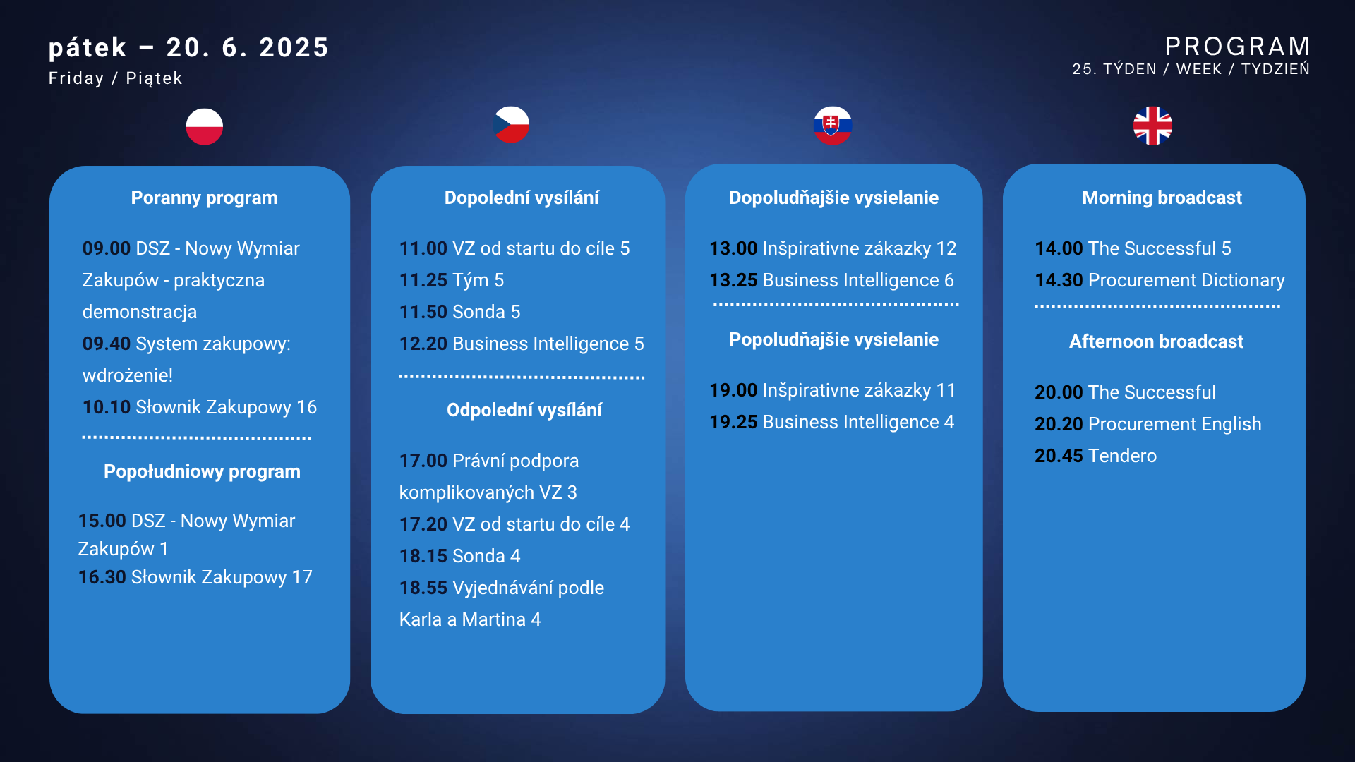 Pátek program
