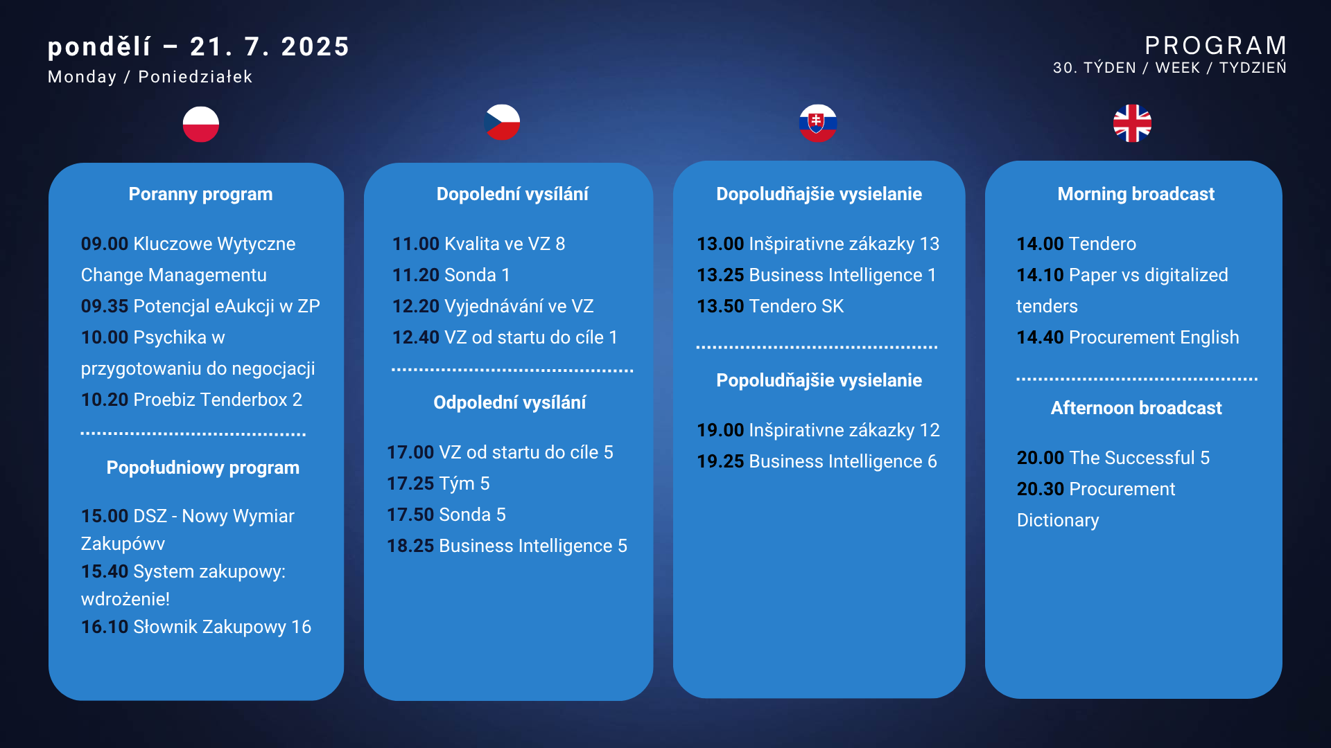 Pondělí program