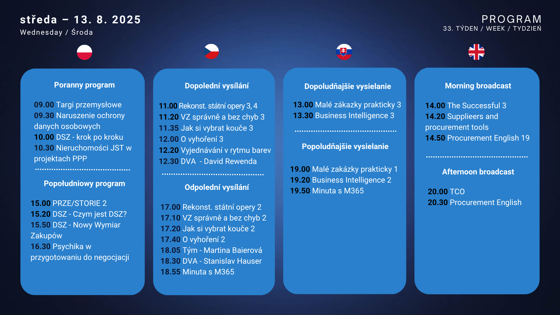 Středa program