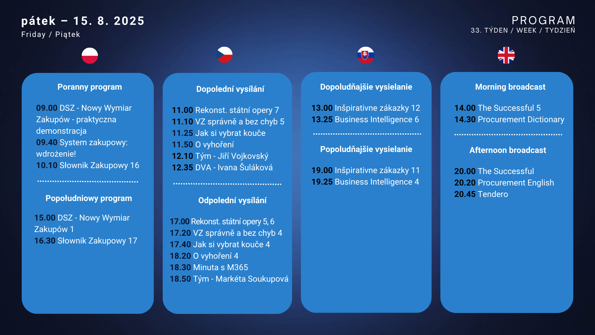 Pátek program
