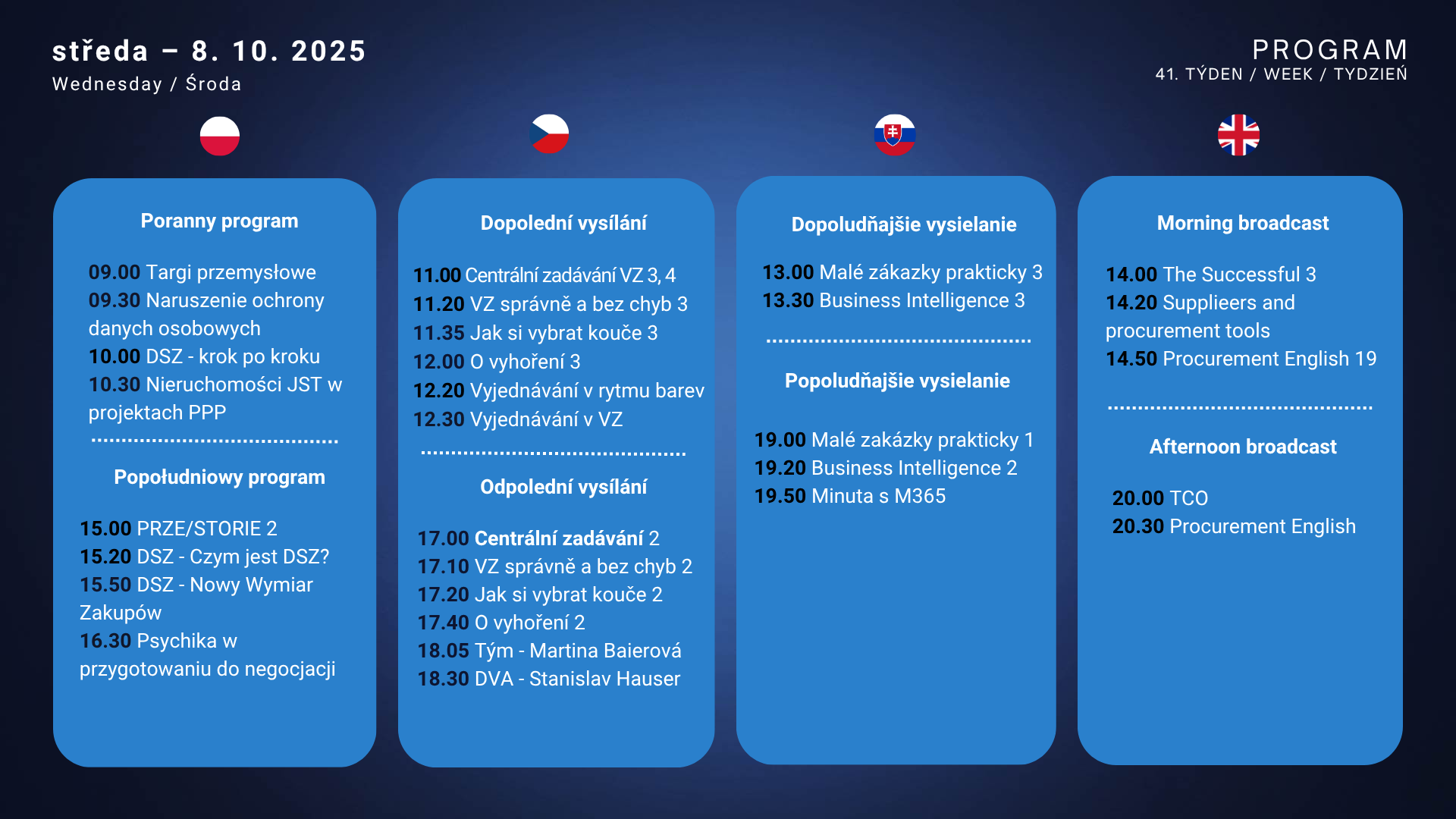 Středa program